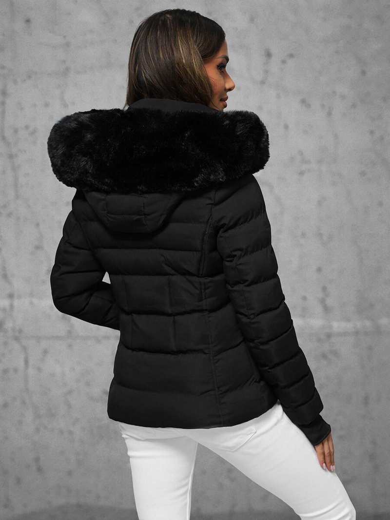 Geacă de iarnă damă neagră OZONEE JS/5M768/392A