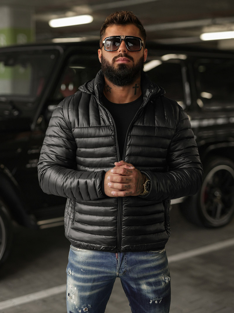 Geacă bărbați neagră OZONEE JS/16M9336/392BZ