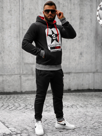 Compleu sport bărbaţi negru OZONEE JS/8C59/3