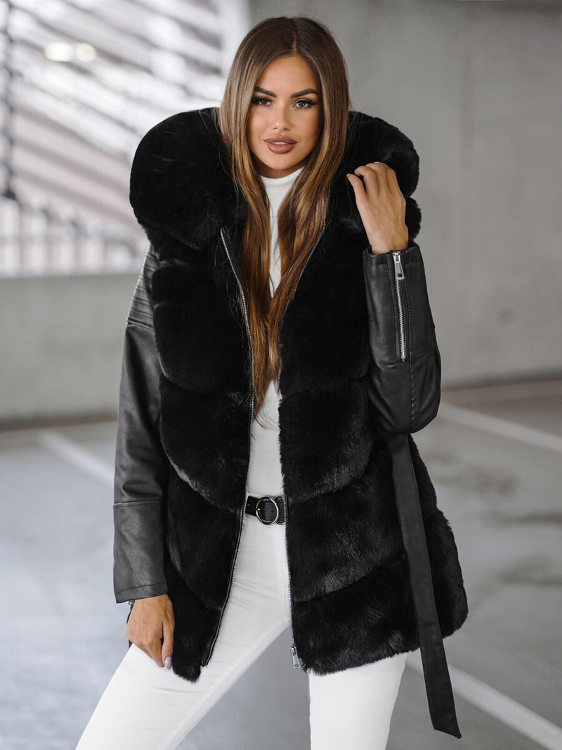 Geacă de femei neagra OZONEE JS/11Z8090Z