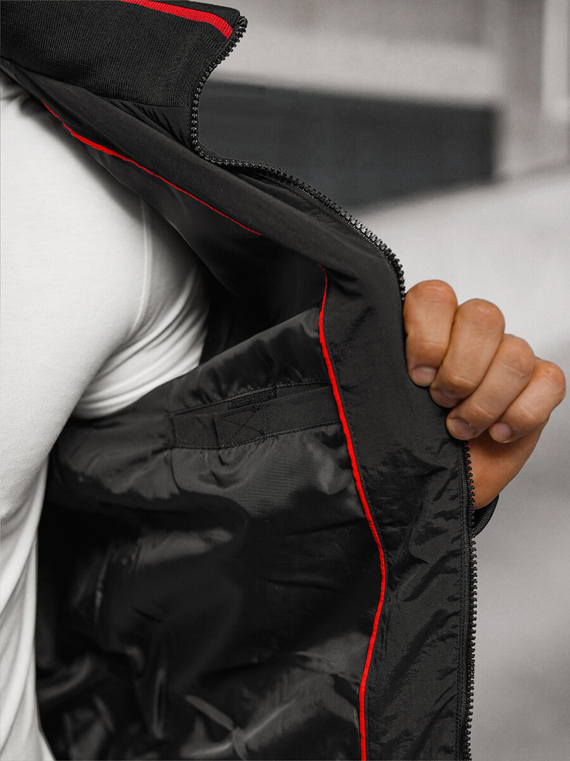 Jachetă de primăvară bărbați neagră OZONEE JS/5M3211/392