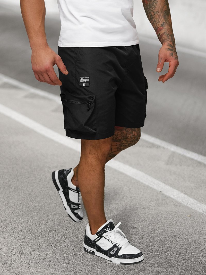 Pantaloni scurți bărbați negri OZONEE JS/27K6539/3