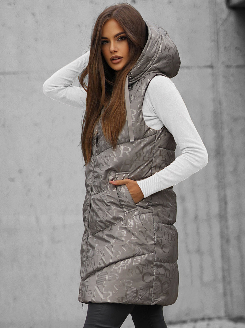 Vestă reversibilă damă gri OZONEE O/DK118/26Z