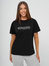Tricou femei negru-argintiu OZONEE JS/YJ77716