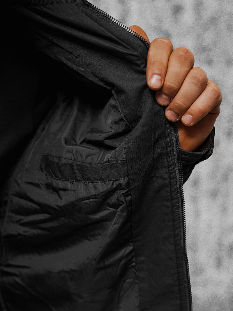 Jachetă de primăvară bărbați neagră OZONEE JS/84M3002/392