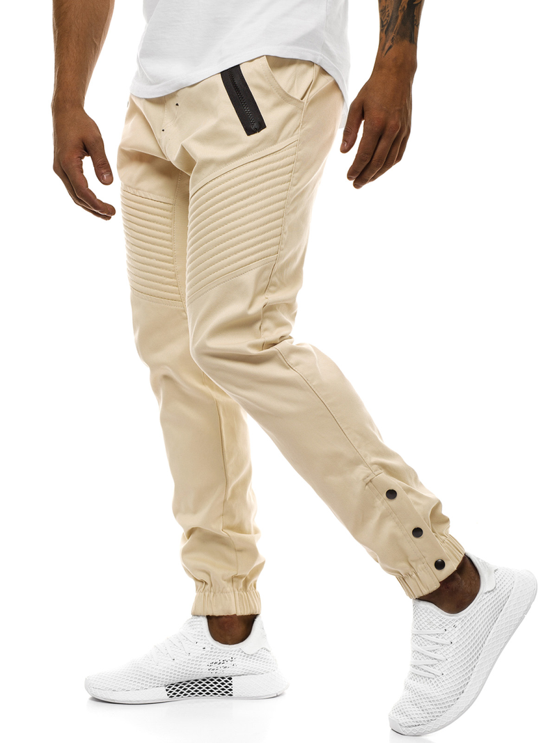 Pantaloni chino jogger pentru bărbați bej OZONEE A/0952