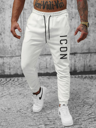 Pantaloni de trening bărbaţi albi OZONEE O/D9125