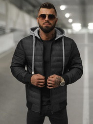 Jachetă bărbați neagră OZONEE JS/8M985/392