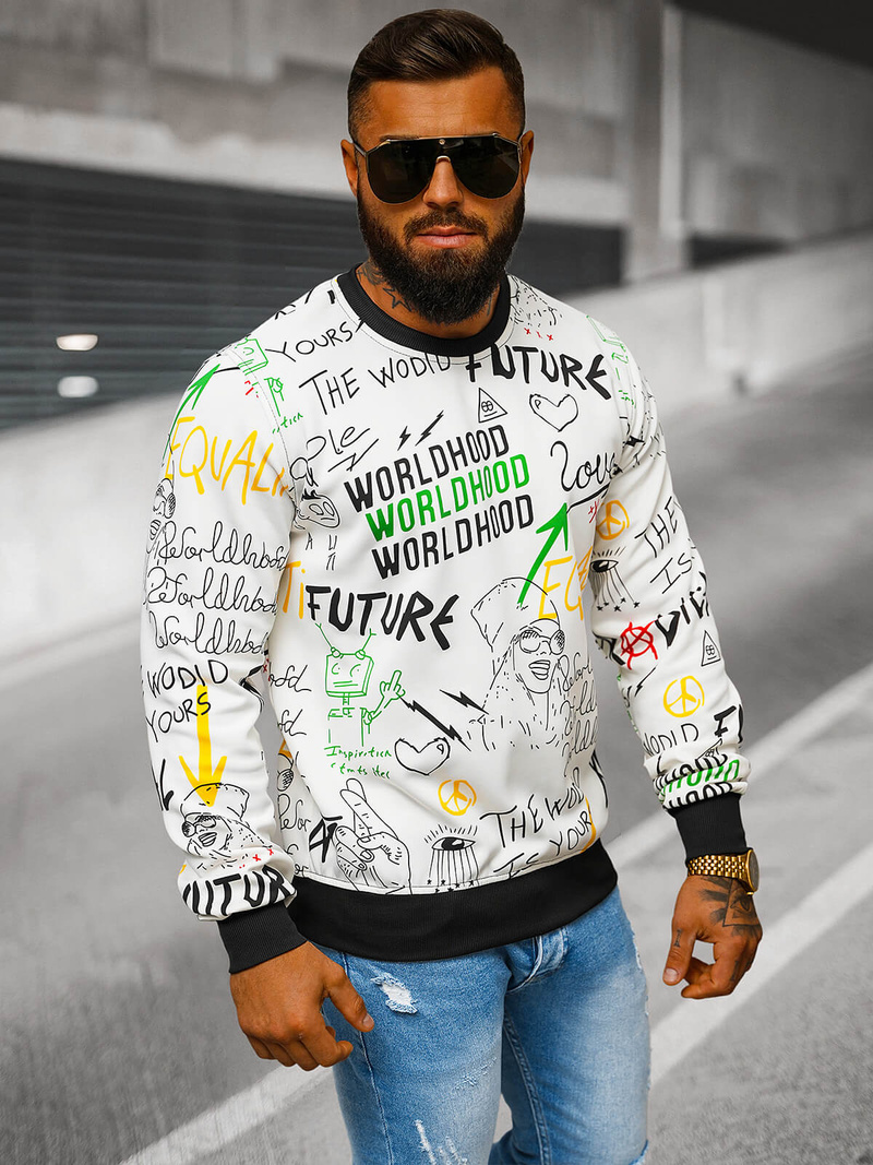 Bluză bărbați albă OZONEE JS/8B1228/1