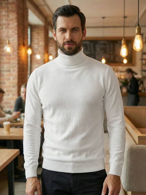 Pulover bărbați alb OZONEE JS/59B3603/1