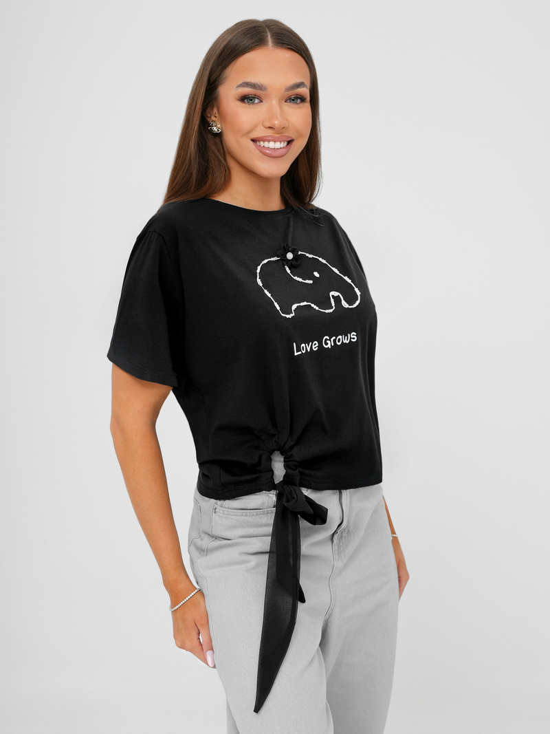 Tricou femei negri OZONEE JS/RJ77247