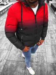 Geacă reversibilă bărbați roșu/neagră OZONEE JS/M760/270