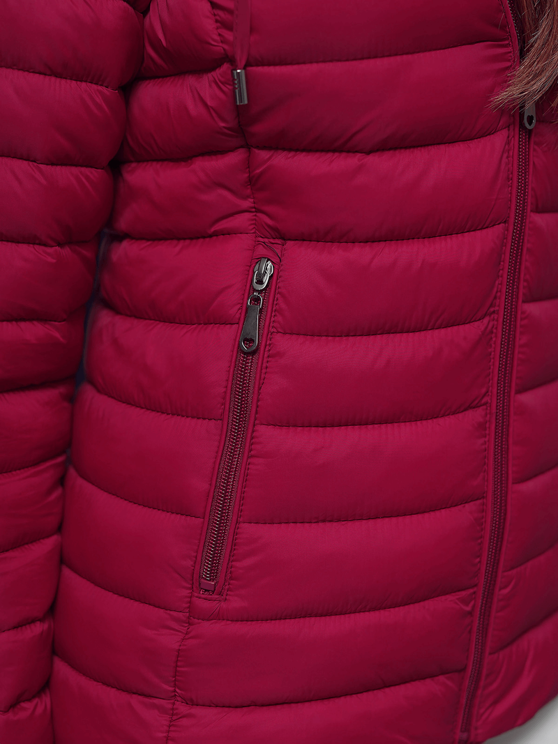 Jachetă de femei bordo OZONEE JS/16M9101/06