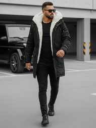 Geacă de iarnă parka bărbați neagră OZONEE JS/5M120/392Z