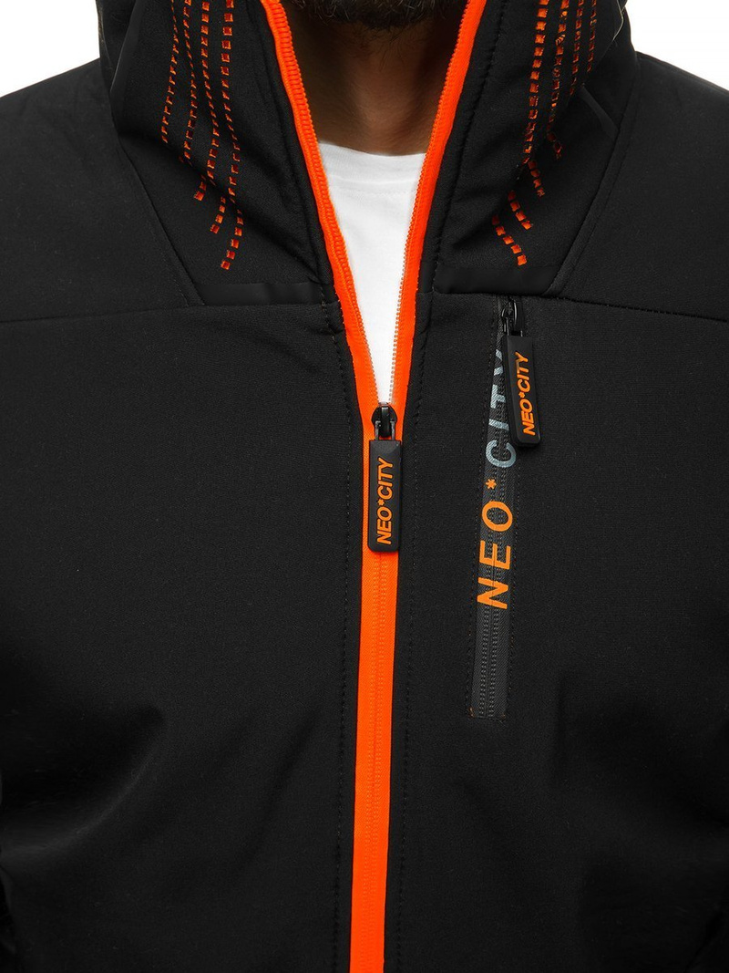 Jachetă bărbați SOFTSHELL neagră OZONEE JS/KS2185