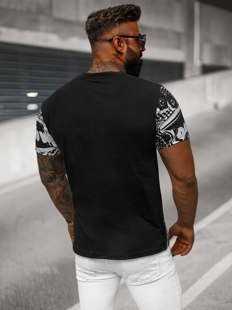 Tricou bărbați negru OZONEE O/T137/3