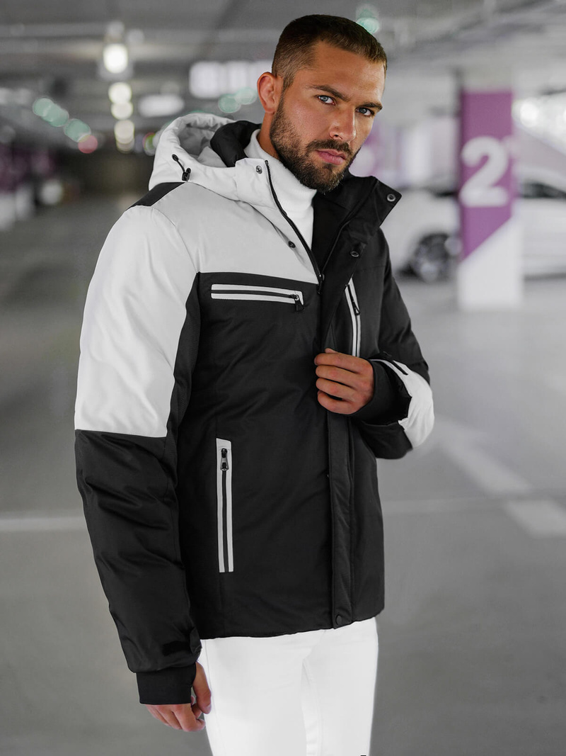 Geacă bărbați neagră-gri OZONEE JS/91M9903/92