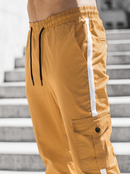 Pantaloni chino jogger pentru bărbați camel OZONEE DJ/5580