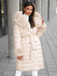 Palton de femei bej OZONEE JS/5M3160/254Z