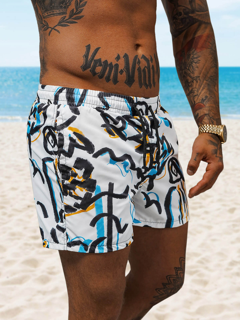 Pantaloni scurti de baie bărbați albi OZONEE O/22205006