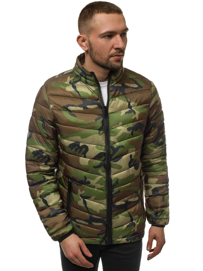 Jachetă de primăvară bărbați kaki-camuflaj OZONEE JS/SM80Z
