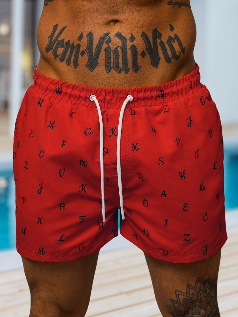 Pantaloni scurti de baie bărbați rosii OZONEE O/MTK3218