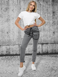 Pantaloni chino jogger pentru Femei antracit OZONEE O/8051