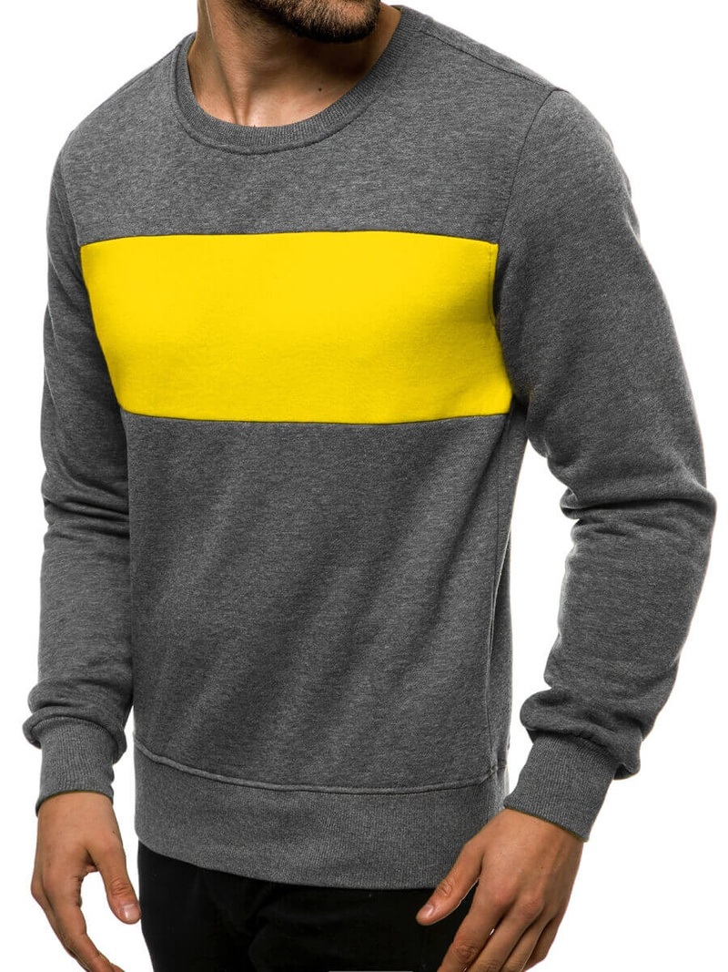 Hanorac bărbați antracit-galben OZONEE JS/2021/33