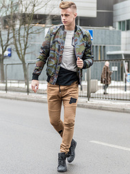 Pantaloni jogger bărbați camel OZONEE A/829
