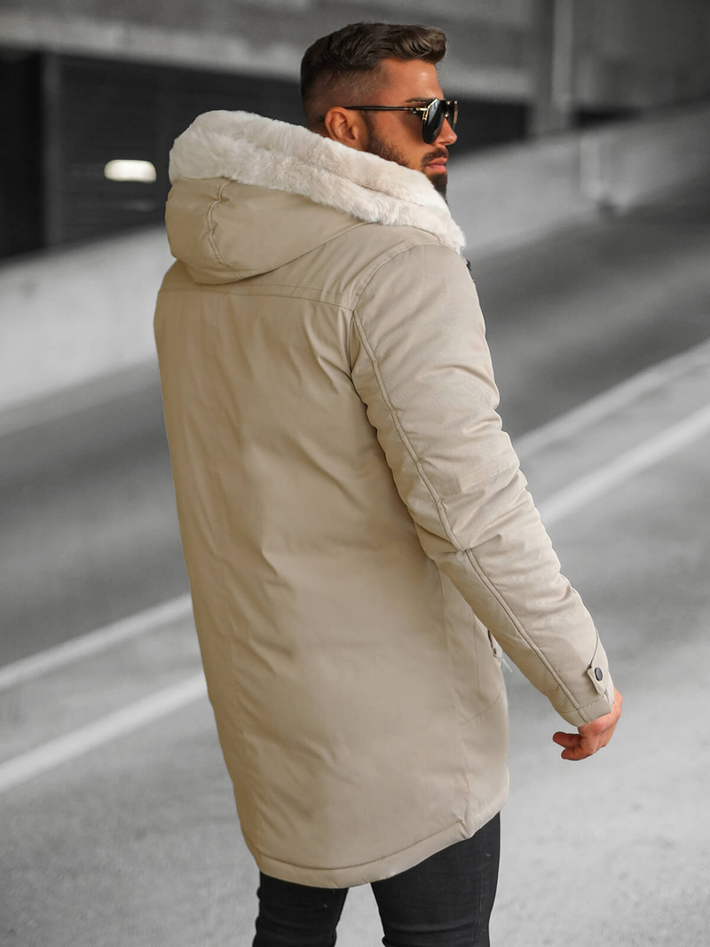 Geacă de iarnă parka bărbați bej OZONEE JS/22M319/62Z