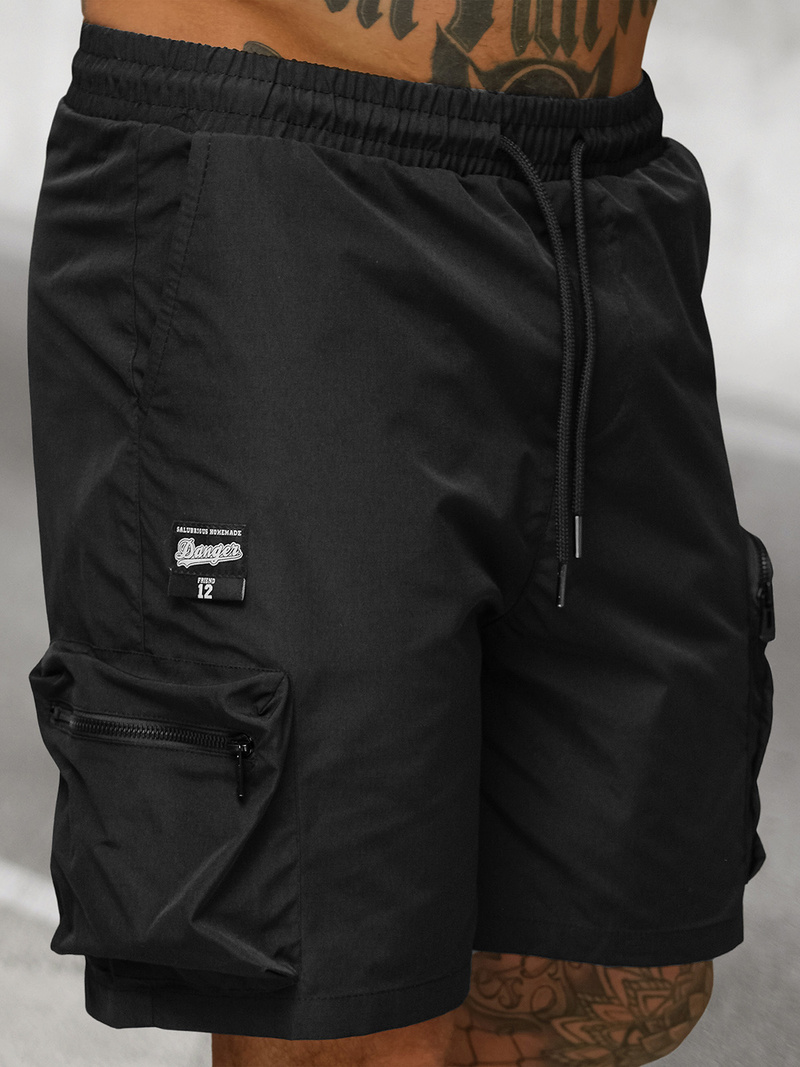 Pantaloni scurți bărbați negri OZONEE JS/27K6539/3