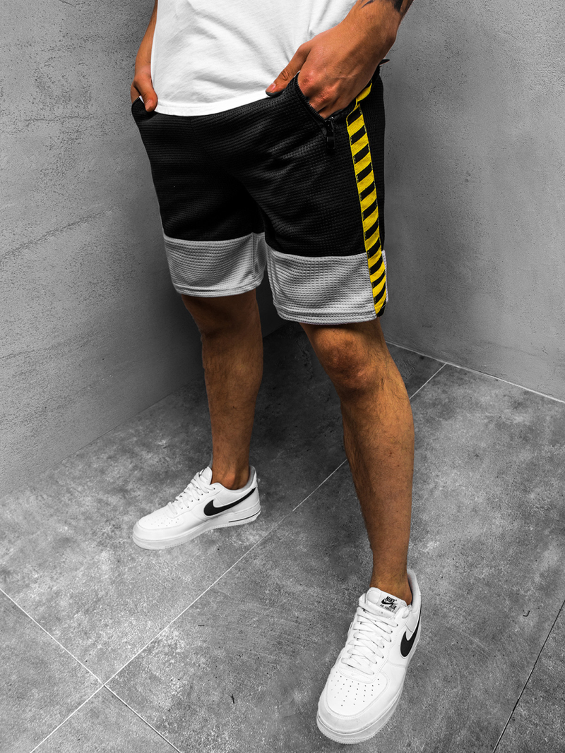 Pantaloni scurți sport bărbați negri OZONEE JS/KS2525Z