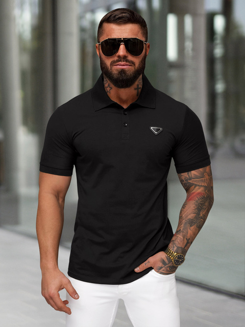 Tricou polo bărbați negru OZONEE NB/MT3122
