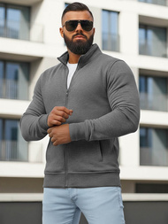 Bluză cu fermoar bărbați gri închis OZONEE JS/2002Z