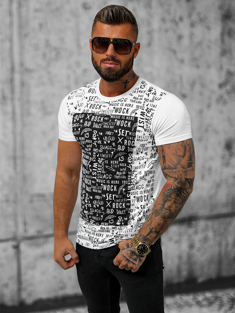 Tricou bărbați alb OZONEE O/T122/1Z