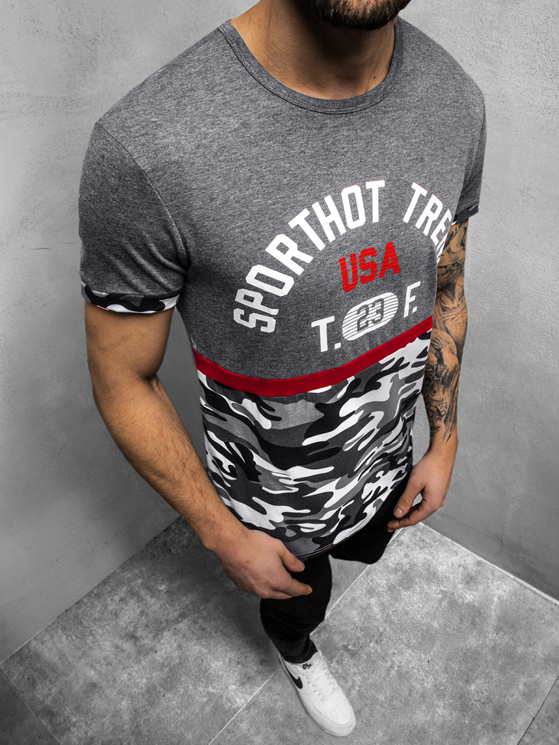 Tricou bărbați antracit OZONEE JS/SS10983Z