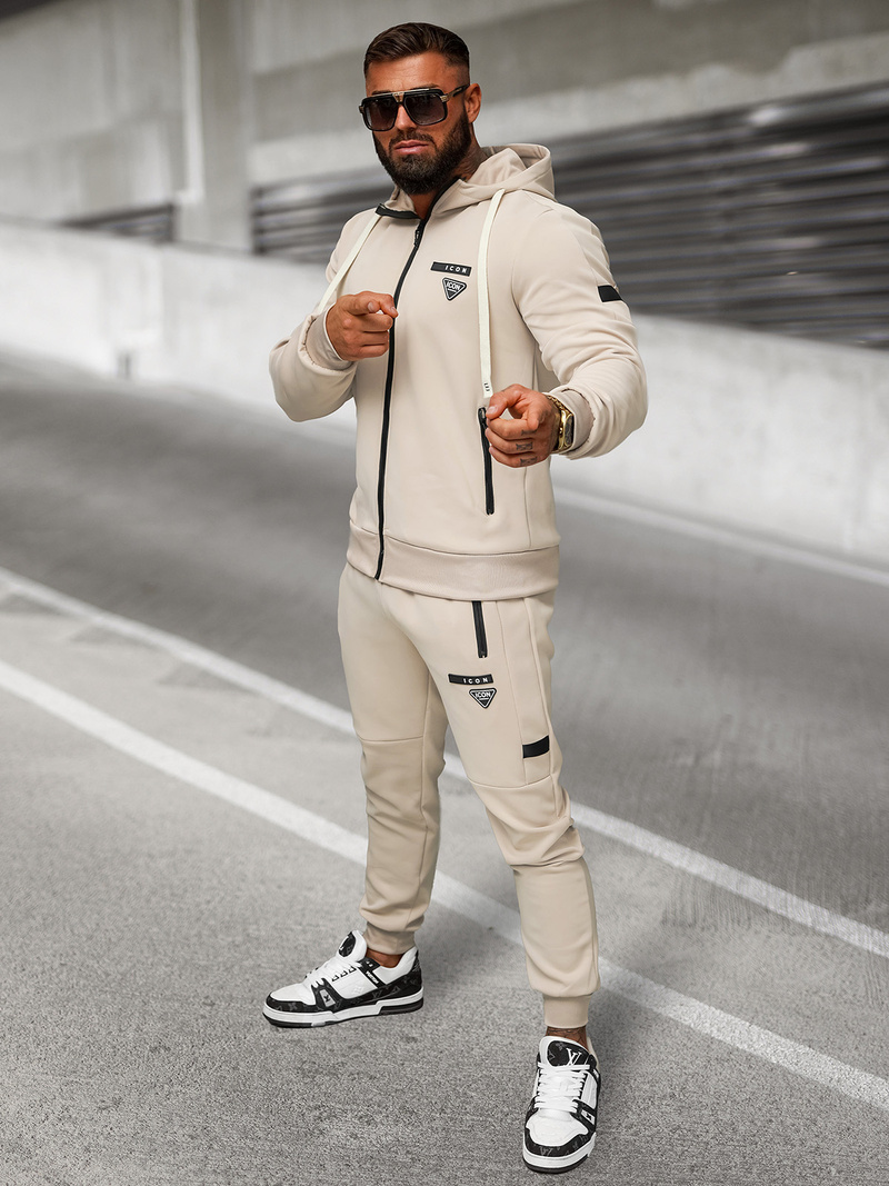 Compleu sport bărbaţi bej OZONEE O/LN11760