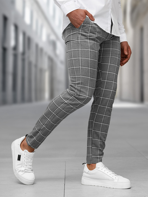 Pantaloni chino bărbaţi antracit închis OZONEE DJ/5522Z