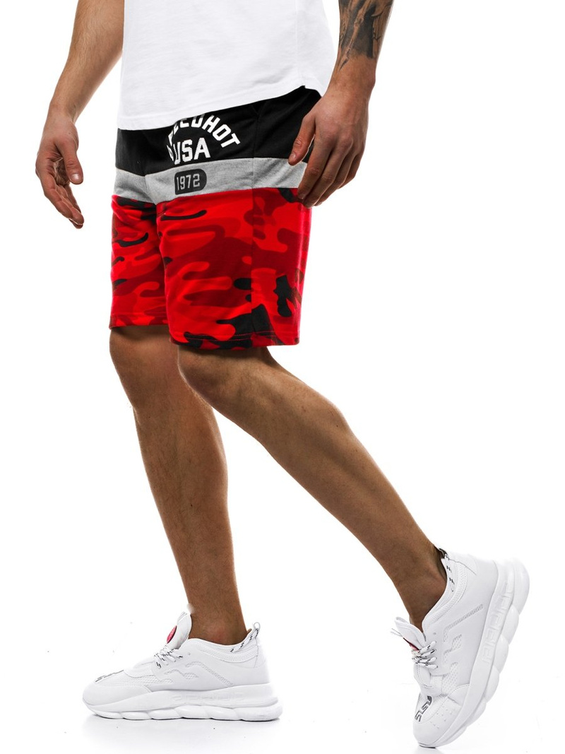 Pantaloni scurti bărbați rosii OZONEE JS/KK300157