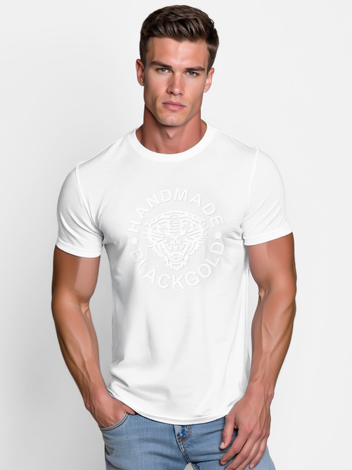 Tricou bărbați alb OZONEE NB/MT3019/02Z