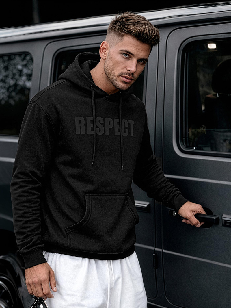 Hanorac bărbați negru OZONEE JS/8B1968/3