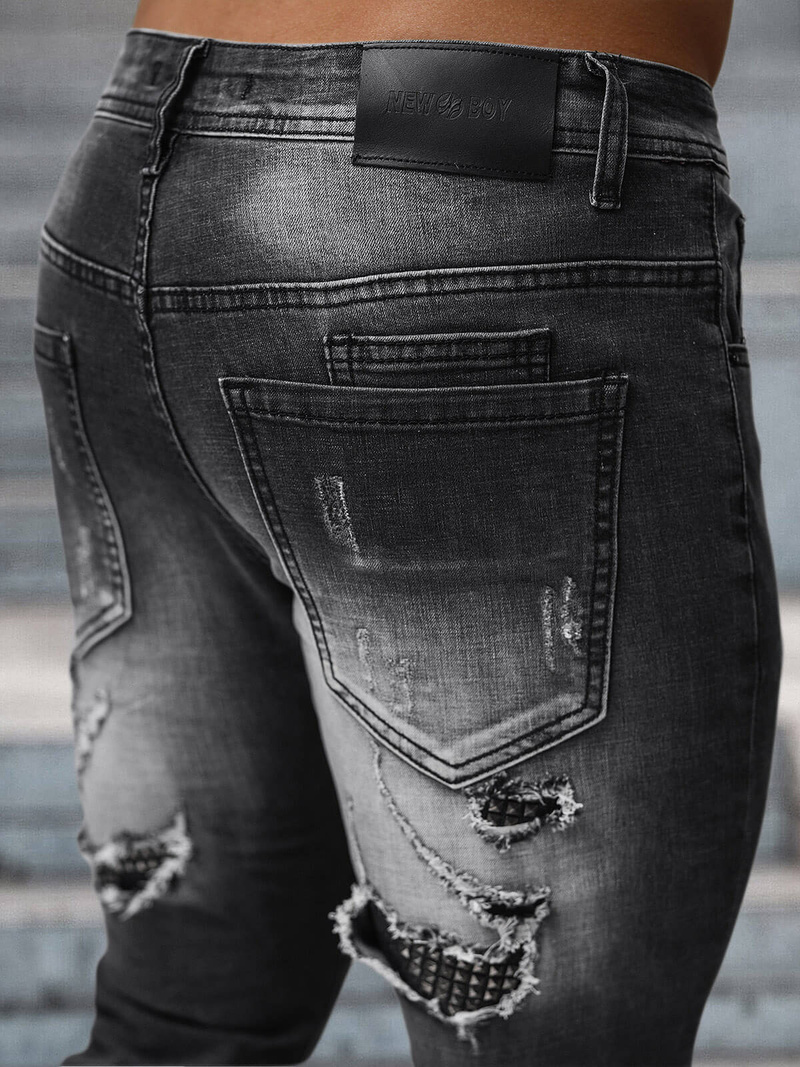 Blugi bărbaţi negri OZONEE NB/MP0152N