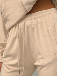 Compleu dama din catifea bej deschis OZONEE JS/8C1176/159Z