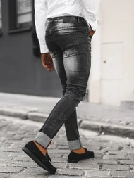 Blugi bărbaţi negri OZONEE NB/MP0126N