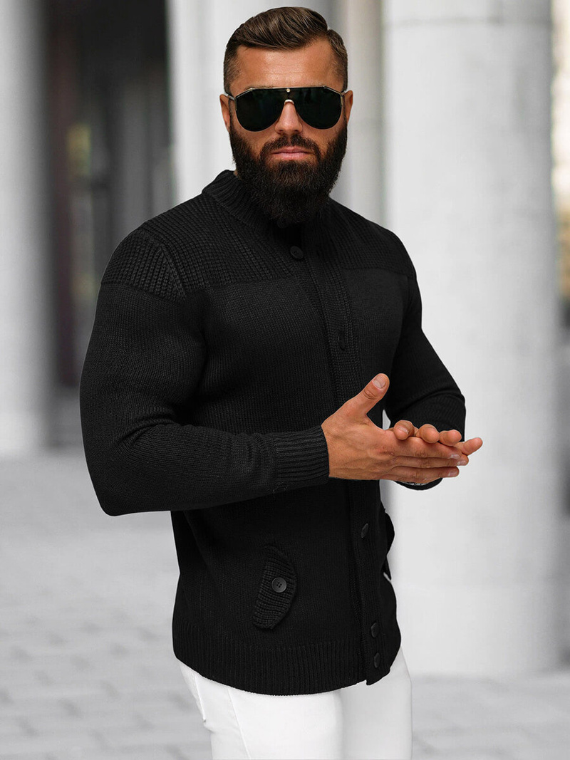 Pulover bărbați negru OZONEE NB/MM6011/4Z