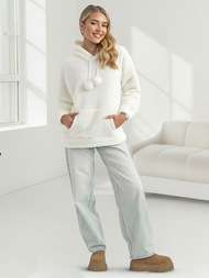 Hanorac femei albă OZONEE JS/HH192/1