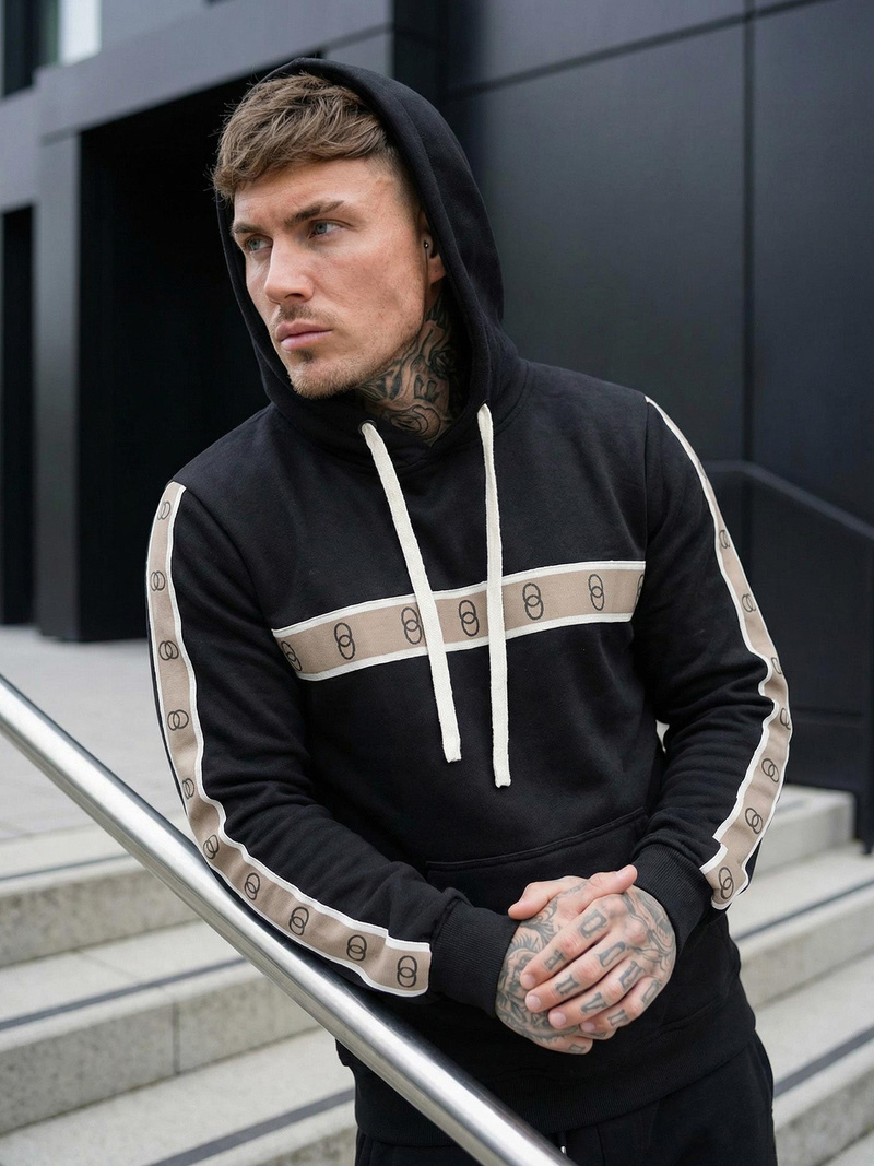 Hanorac bărbați negru OZONEE JS/8B1729/3