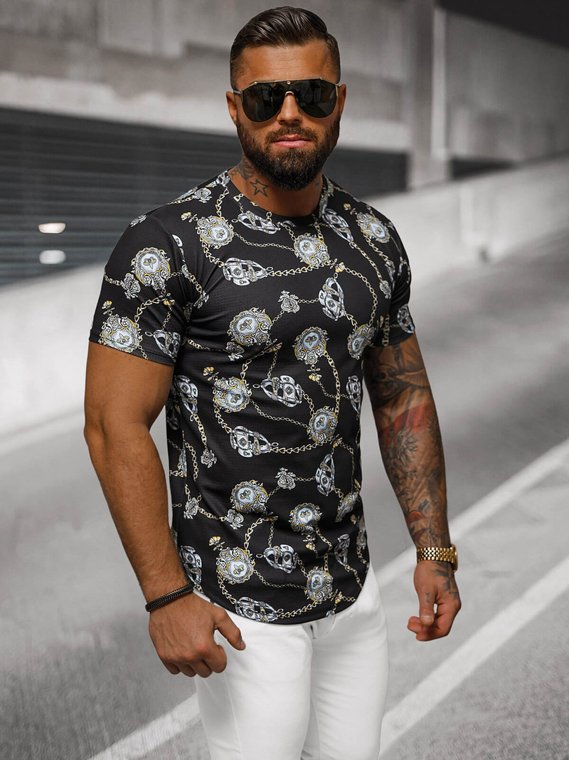 Tricou bărbați negru OZONEE O/PT012