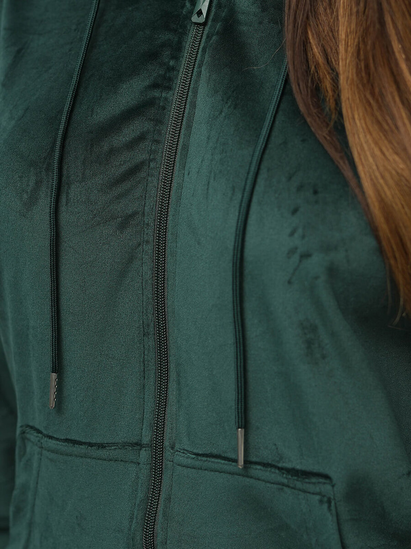 Compleu dama din catifea verde închis OZONEE JS/8C1176/9Z