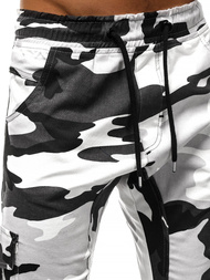 Pantaloni jogger bărbați negri-albi OZONEE A/404